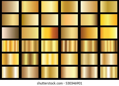 Set Gold Gradients Gold Glossy Squares Stock Vector (Royalty Free ...