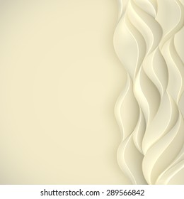 Gold background with texture of the volumetric wavy lines. With blank space for text.