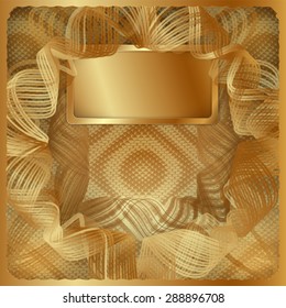 gold background vintage frame with multiple levels of florid