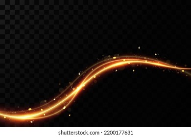 Gold background. wavy lines of fire. light effect.	