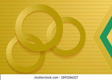 gold backgrounds. 3d colorful overlapping layered circles on striped background.