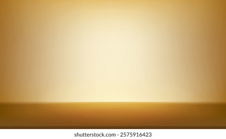 Gold Background,Studio background yellow gradient of golden metal, lights,shadow on 3d podium for cosmetic product display presentation ,Luxury Backdrop Brown spotlight on empty wall and floor mock up