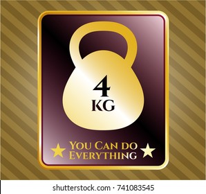  Gold badge with 4kg kettlebell icon and You Can do Everything text inside