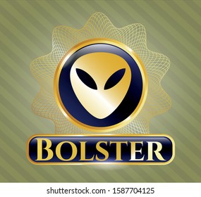  Gold badge with alien icon and Bolster text inside