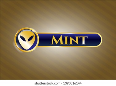  Gold badge with alien icon and Mint text inside