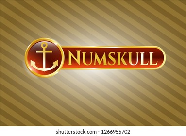  Gold badge with anchor icon and Numskull text inside