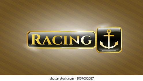  Gold badge with anchor icon and Racing text inside