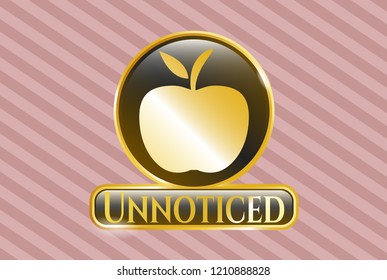  Gold badge with apple icon and Unnoticed text inside