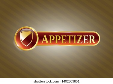  Gold badge with armor icon and Appetizer text inside