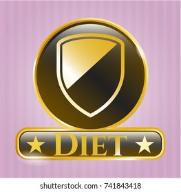  Gold badge with armor icon and Diet text inside