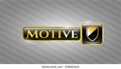  Gold badge with armor icon and Motive text inside