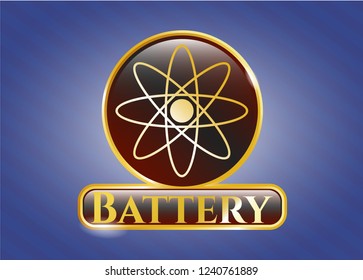  Gold badge with atom icon and Battery text inside