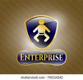  Gold badge with baby icon and Enterprise text inside