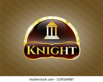   Gold badge with bank icon and Knight text inside