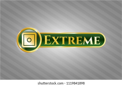  Gold badge with bank safe icon and Extreme text inside