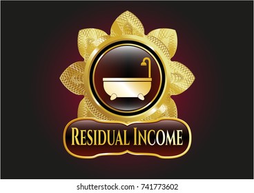  Gold badge with bathtub icon and Residual Income text inside