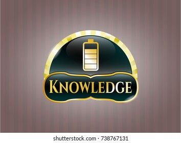  Gold badge with battery icon and Knowledge text inside