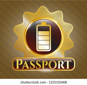  Gold badge with battery icon and Passport text inside