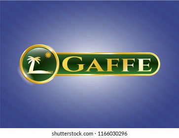  Gold badge with beach icon and Gaffe text inside