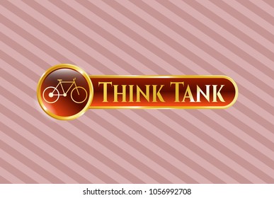  Gold badge with bike icon and Think Tank text inside