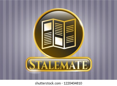  Gold badge with brochure icon and Stalemate text inside