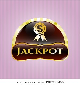  Gold badge with business ribbon icon and Jackpot text inside