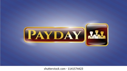  Gold badge with business teamwork icon and Payday text inside
