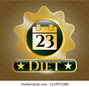  Gold badge with calendar icon and Diet text inside