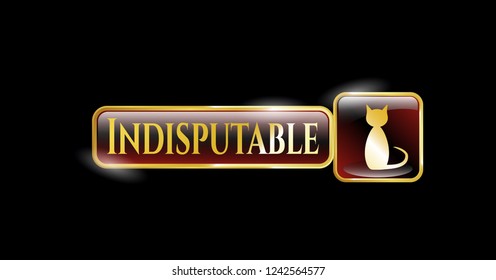  Gold badge with cat icon and Indisputable text inside