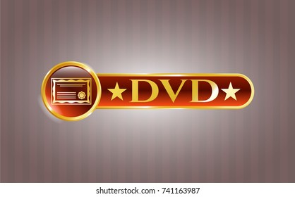  Gold badge with certificate icon and DVD text inside