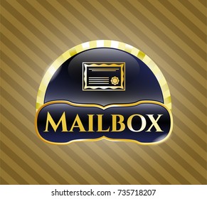  Gold badge with certificate icon and Mailbox text inside