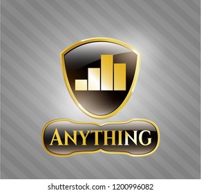  Gold badge with chart icon and Anything text inside