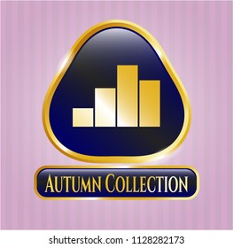  Gold badge with chart icon and Autumn Collection text inside