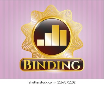  Gold badge with chart icon and Binding text inside