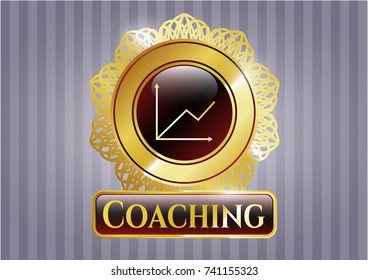  Gold badge with chart icon and Coaching text inside