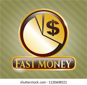  Gold badge with chart icon and Fast Money text inside