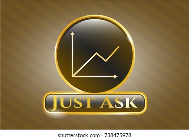  Gold badge with chart icon and Just Ask text inside