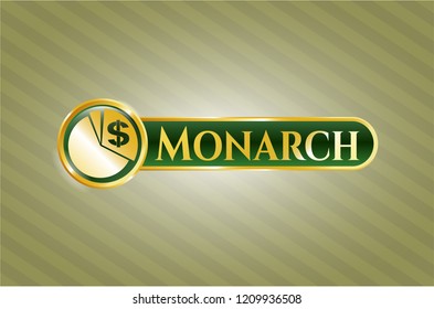  Gold badge with chart icon and Monarch text inside