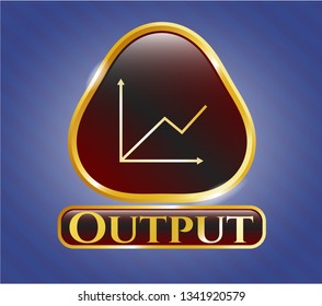  Gold badge with chart icon and Output text inside