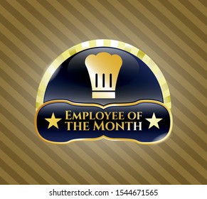  Gold badge with chef hat icon and Employee of the Month text inside