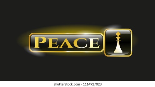  Gold badge with chess king icon and Peace text inside