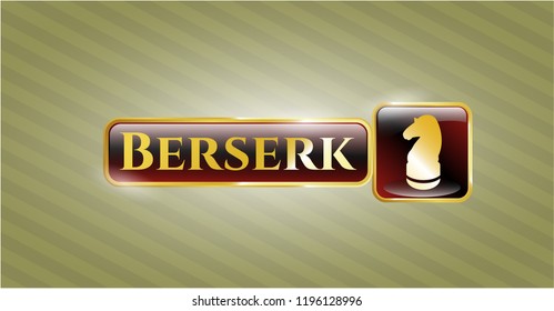  Gold badge with chess knight icon and Berserk text inside