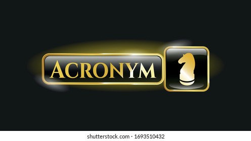  Gold badge with chess knight icon and Acronym text inside