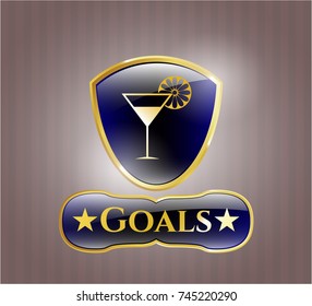  Gold badge with cocktail glass icon and Goals text inside