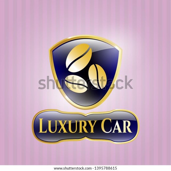  Gold badge with coffee bean icon and Luxury Car\
text inside
