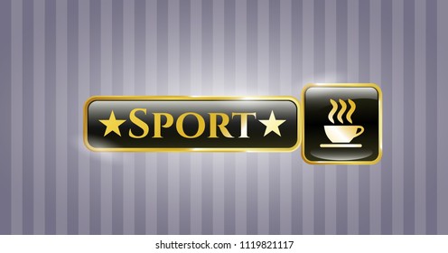  Gold badge with coffee cup icon and Sport text inside