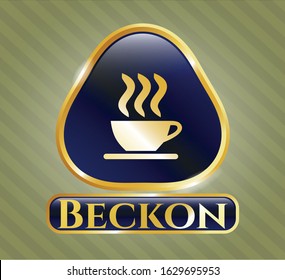  Gold badge with coffee cup icon and Beckon text inside