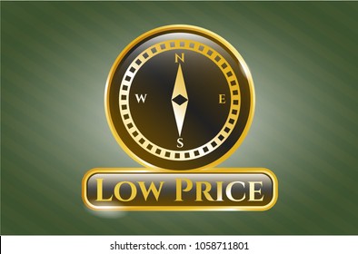  Gold badge with compass icon and Low Price text inside