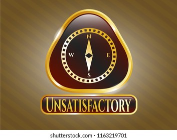  Gold badge with compass icon and Unsatisfactory text inside