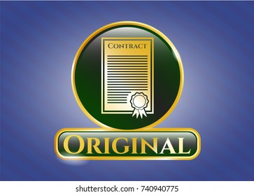  Gold badge with contract icon and Original text inside